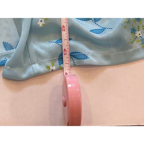 Sindrella Baby Blue Floral 3/4 Sleeve Long Robe, Size L - Picture 10 of 11
